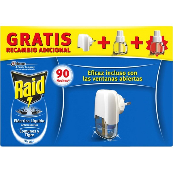Raid Antimosquitos difusor + 1 recambio + 1 recambio GRATIS