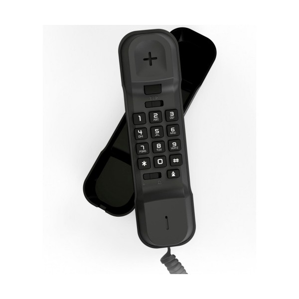 Alcatel t06 negro teléfono fijo con cable monopieza ultra compacto