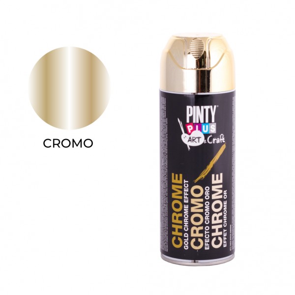 Pintura en spray pintyplus art & craft 52cc efecto cromo oro c151