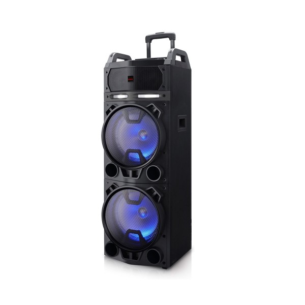 Aiwa kbtus-900 karaoke 100w/ bluetooth/ fm / usb reproductor/ 2 micrófonos/ luces led/trolley